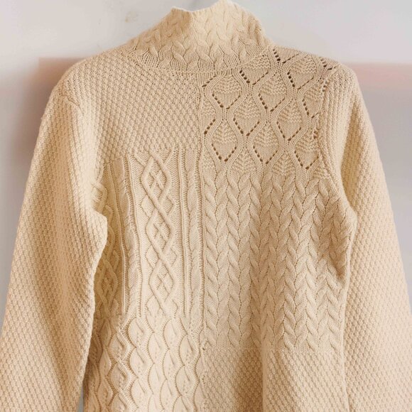 Kate Hill Sweaters - Kate Hill Beige Turtleneck Petite Medium